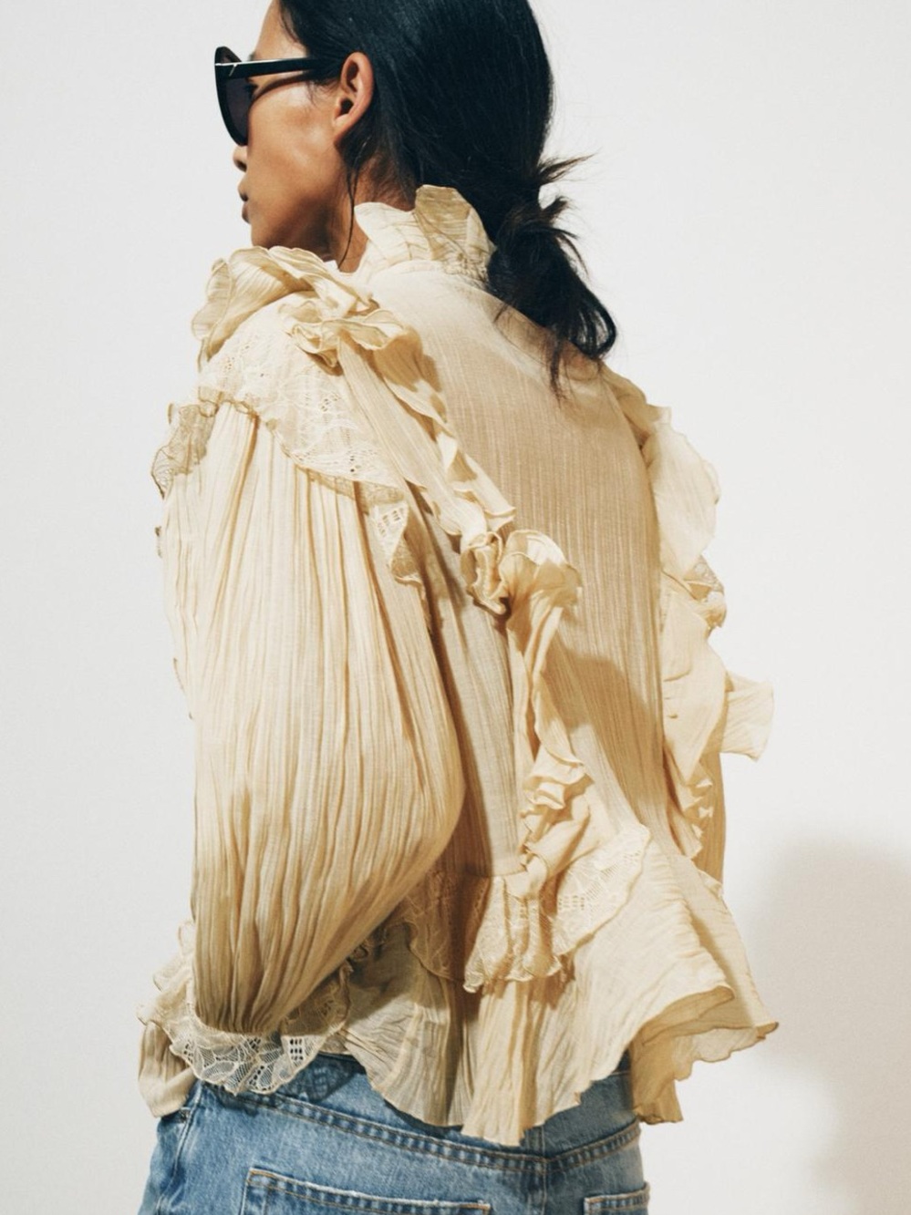 ZARA ZW COLLECTION ROMANTIC RUFFLED SHIRT - Picture 9 of 12